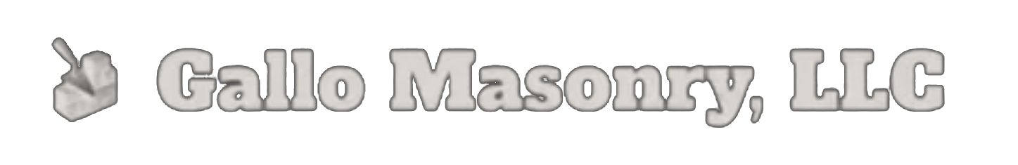Gallo Masonry LLC logo with hand trowel icon and stone gray text