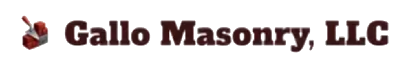 Gallo Masonry LLC logo with red brick design and company name